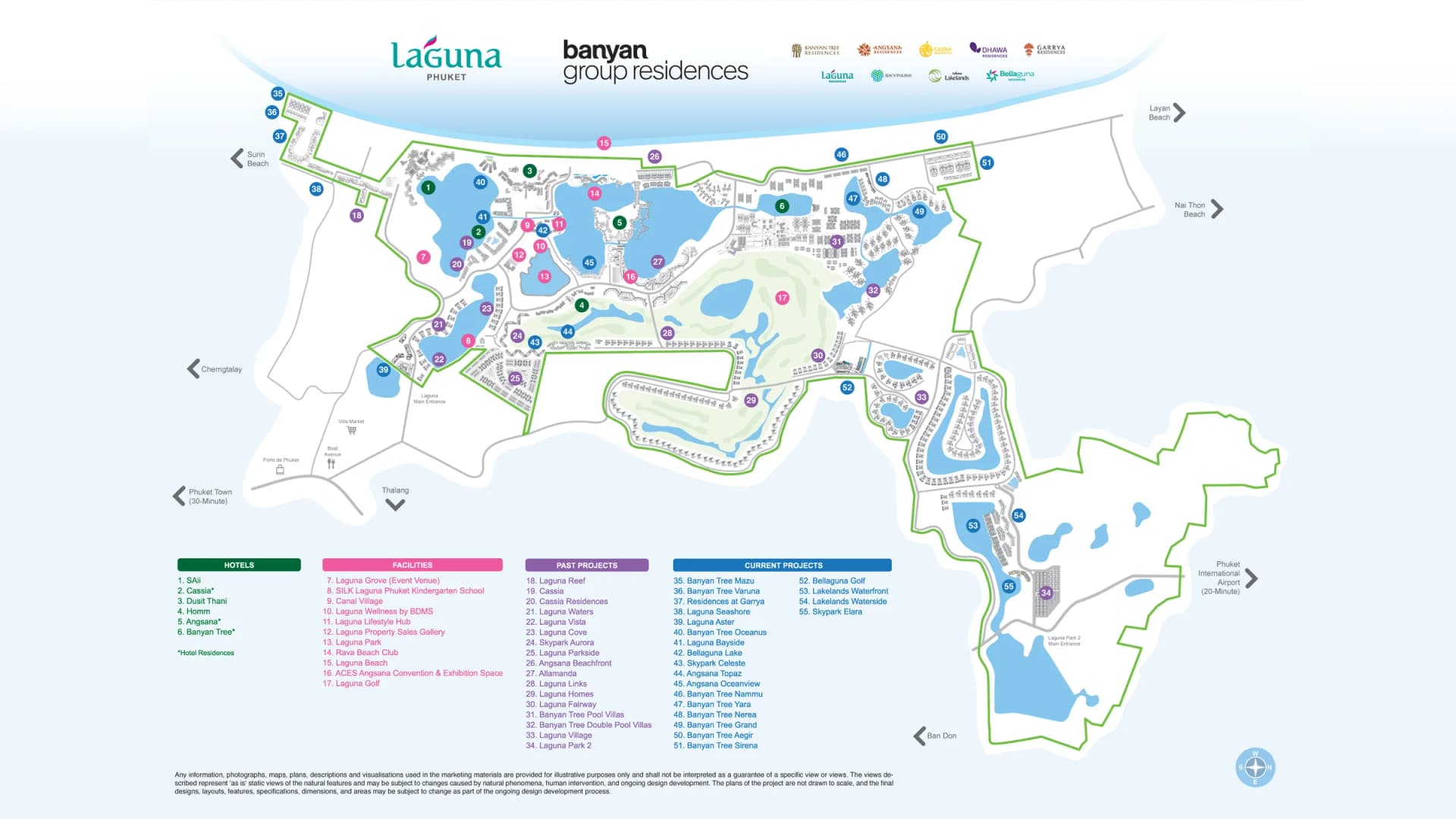 Laguna Phuket master plan: Skypark Celeste is no. 43 by the golf course and the main entrance